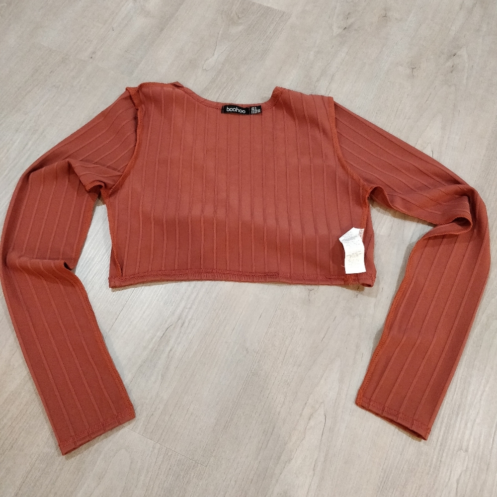Boohoo Ruffle trim ribbed twist front co-ord - Picture 10 of 16